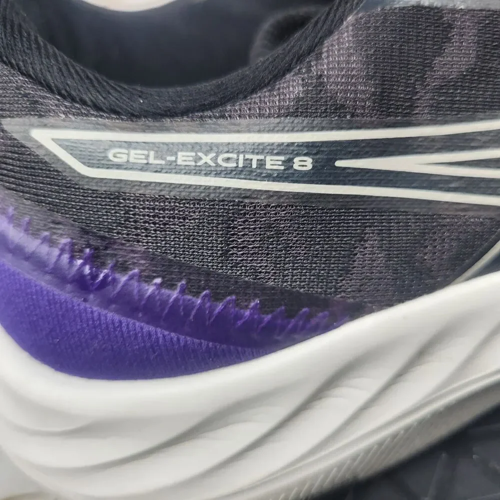 ASICS Gel-Excite 8 Women's Size 6.5 Black Purple running shoes